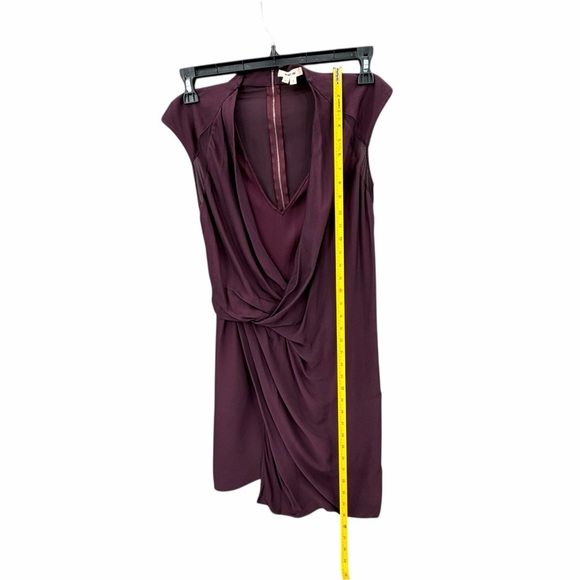 Helmut Lang Molten Drape Twist Front Dress Plum Burgundy Asymmetrical Cocktail 2 - Picture 11 of 16